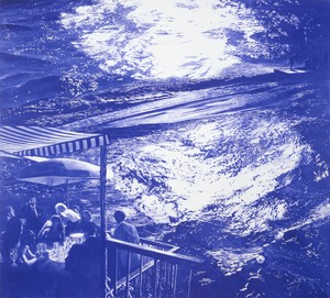 Mark Tansey, Wake, 2003. Oil on canvas, 85 ½ × 96 inches (217.2 × 243.8 cm) © Mark Tansey