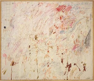 Cy Twombly, Untitled (Rome), 1961. Oil, crayon and graphite on canvas, 51 ¼ × 59 ¼ inches (130.2 × 150.5 cm)