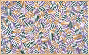 Jasper Johns, Untitled, 1980. Oil on vellum on canvas, 30 ⅜ × 54 ⅜ inches (77.2 × 138.1 cm)