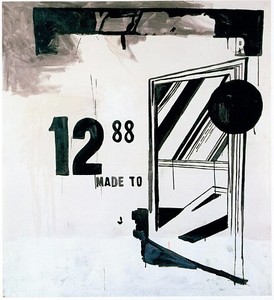 Andy Warhol, Storm Door (1), 1961. Casein and oil paint on linen, 46 × 42 inches (116.8 × 106.7 cm)