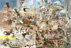 Cecily Brown, Park, 2004. Oil on linen, Diptych: 77 × 110 inches overall (195.6 × 279.4 cm)