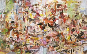 Cecily Brown, Keychains and Snowstorms, 2004. Oil on linen, Diptych: 103 × 166 inches overall (261.6 × 421.6 cm)