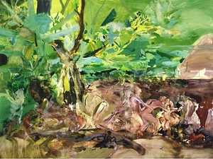 Cecily Brown, The Quarrel, 2004. Oil on linen, 72 × 96 inches (182.9 × 243.8 cm)