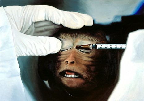 Damien Hirst, Vivisection, 2004–05 Oil on canvas, 15 × 21 inches (38.1 × 53.3 cm)