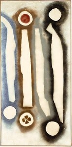 David Smith, Untitled, 1959. Spray paint and ink on canvas, 101 × 48 ½ inches (256.5 × 123.2 cm)