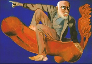 Francesco Clemente, Self Portrait in an Imperial Age, 2005. Oil on linen, 49 × 70 inches (124.5 × 177.8 cm)