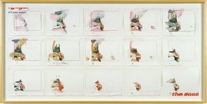 Cecily Brown, Four Letter Heaven (Animation Cells-Cunnilingus), 1995. Mixed media on paper, 15 drawings: 18 ⅛ × 36 2/8 inches overall, framed (46 × 92 cm)