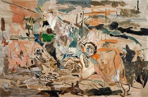 Cecily Brown, A Rubber Monkey Flexing Its Paw, 2005. Oil on linen, 43 × 65 inches (109.2 × 165.1 cm)