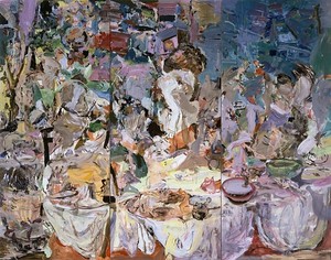 Cecily Brown, The Picnic, 2006. Oil on linen, 3 panels: 97 × 123 inches overall (246.4 × 213.4 cm)