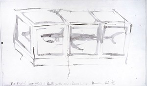 Damien Hirst, Untitled (The Physical Impossibility of Death in the Mind of Someone Living), 1991. Watercolor on paper, 18 × 30 ½ inches (45.7 × 77.4 cm)
