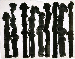 David Smith, Untitled, 1955. Egg ink on paper, 17 ½ × 22 ½ inches (44.4 × 57.2 cm)