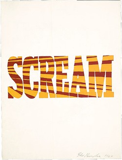 Ed Ruscha, Red-Yellow Scream, 1964 Tempera on paper, 14 ⅜ × 10 ¾ inches (36.5 × 27.4 cm)