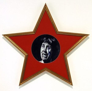 Francesco Vezzoli, “SUDDENLY LAST SUMMER” WALK OF FAME (Roberta Woolley as a patient), 2006. Tempera paint and metallic embroidery on canvas, in artist's frame, 30 ¾ × 33 inches (78 × 84 cm) © Francesco Vezzoli. Photo: © Douglas M. Parker Studio