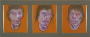 Francis Bacon, Three Studies for a Portrait (Mick Jagger), 1982. Oil on canvas, in 3 parts, each: 14 × 12 inches (35.5 × 30.5 cm) © The Estate of Francis Bacon 2006