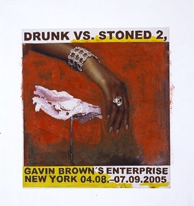 Franz West, Poster Design (Drunk vs. Stoned), 2005. Collage and gouache on foamcore, 26 × 27 inches (66 × 68.6 cm)