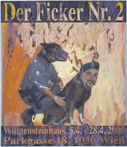 Franz West, Posterdesign (Der Ficker Nr.2), 2005. Collage on paper on foamboard, 59 × 51 3/16 inches (150 × 130 cm)