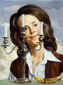 John Currin, Anna, 2004. Oil on linen, 24 × 18 inches (61 × 45.7 cm)