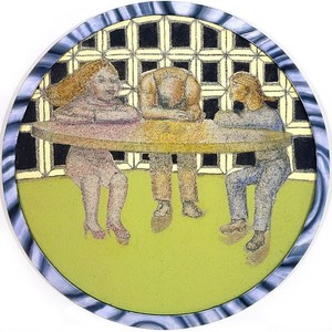 Richard Artschwager, Some People, 2004. Acrylic on fiber panel in artist's frame, 51 ¼ inches in diameter (130.2 cm)