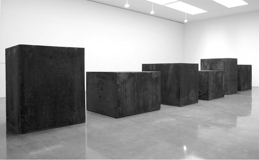 Richard Serra, Equal Weights and Measures, 2006 Forged weatherproof steel, 51 × 63 × 75 inches each (129.5 × 160 × 190.5 cm)