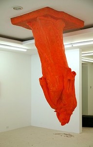 Michael Joaquin Grey, Orange Gravity (California), 1992. Urethene, self sinking foam, fiberglass and aluminum, 92 × 42 × 60 inches (233.7 × 106.7 × 152.4 cm)