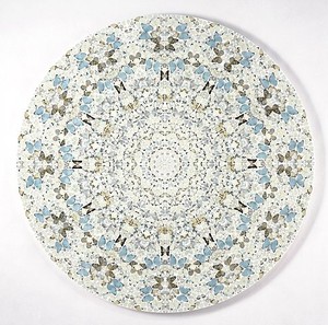 Damien Hirst, Sympathy in White Major—Absolution II, 2006. Butterflies and household gloss on canvas, diameter: 84 inches (213.4 cm) © Damien Hirst