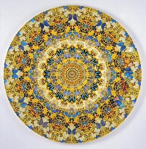 DAMIEN HIRST The Explosion Exalted, 2006. Butterflies and household gloss on canvas 84 inches diameter (213.4 cm)