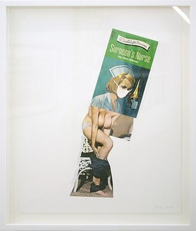 Richard Prince, Surgeon's Nurse, 2007 Book cover and collage on paper, 16 ⅞ × 13 ⅞ inches (42.9 × 35.2 cm)