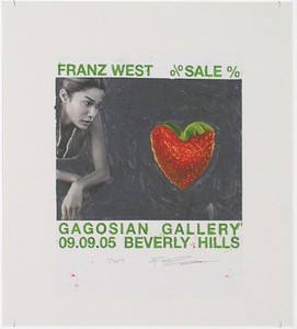 Franz West, Poster Design (SALE, Gagosian Beverly Hills) IV, 2005. Collage mounted on board, 25 ⅜ × 23-13/16 inches (64.5 × 60.4 cm)