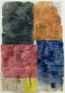 Gabriel Vormstein, Untitled, 2006. Watercolor and gouache on newspaper, 64 × 44 inches (162.6 × 111.8cm)
