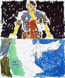 Georg Baselitz, Adler 53 - Held 65 (Remix), 2007. Oil on canvas, 118 ⅛ × 98 ⅜ inches (300 × 250cm)