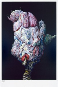 Glenn Brown, Some Velvet Morning When I'm Straight I'm Going to Open Up Your Gates, 2007. Oil on panel, 87 ⅜ × 58 5/16 inches (222 × 148 cm)