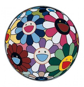 Takashi Murakami, Flowerball (Flower Dumpling), 2006. Acrylic on canvas mounted on board, 23 ⅝ inches diameter (60 cm diameter) © 2007 Takashi Murakami/Kaikai Kiki Co., Ltd. All Rights Reserved