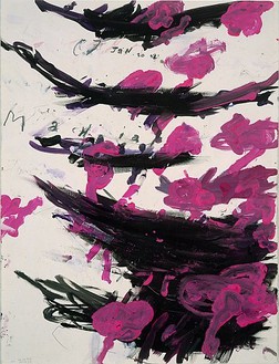 Cy Twombly, Naumackia, 1992 Tempera, pencil on paper, 30 × 22 inches (76.2 × 55.9 cm)
