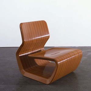 Marc Newson, Wingless Micarta Chair, 2007. Linen phenolic composite, 29 × 25 × 31 ⅜ inches (73.7 × 63.5 × 79.7 cm)
