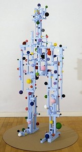 Tom Friedman, Robot, 2007. Blue foam insulation, styrofoam balls, acrylic paint, and cardboard, 66 × 46 × 46 inches (167.6 × 116.8 × 116.8 cm)