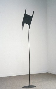 Lucio Fontana, Concetto spaziale, 1958. Iron, Height: 95 ⅝ inches (243 cm)