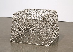Marc Newson, Random Pak Chair, 2006. Grown nickel, 34 ⅝ × 34 ⅝ × 24 ⅝ inches (88 × 88 × 60 cm), edition of 10