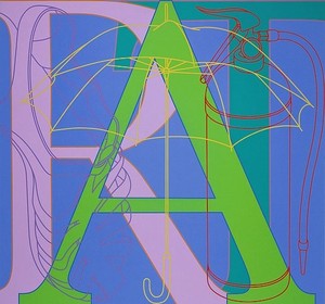 Michael Craig-Martin, Untitled (ART), 2007. Acrylic on aluminium, 78-11/16 × 84 ⅝ inches (200 × 215cm)