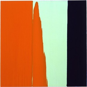 Rachel Howard, Memory (Orange), 2006. Household gloss on linen, 16 × 16 inches (40.6 × 40.6 cm)