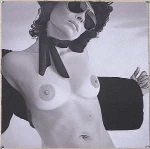 Richard Phillips, Isa Genzken, 2006. Charcoal on paper, 24 × 24 inches (61 × 61 cm) Photo by Rob McKeever