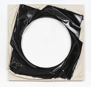 Steven Parrino, Spin-Out Vortex 2, 2000. Enamel on canvas, 71 ¾ × 71 ¾ inches (182 × 182 cm)