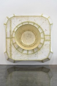 Tom Sachs, Aft Heat Shield / Descent Engine Skirt, 2007. Plywood, foamcore, latex, resin, fiberglass and steel, 110 × 110 × 43 inches (279.4 × 279.4 × 109.2cm) Photo by Genevieve Hanson