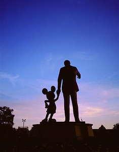 Todd Eberle, Walt Disney and Mickey Mouse Monument, Walt Disney World, Orlando, Florida, April 28, 2005. Chromogenic print, 60 × 50 inches (152.4 × 127 cm), edition of 3 © Todd Eberle