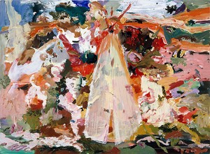 Cecily Brown, Untitled (#8), 2006. Oil on linen, 12 ½ × 17 inches (31.8 × 43.2 cm)