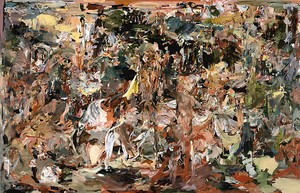 Cecily Brown, The Adoration of the Hermit, 2008. Oil on linen, 97 × 151 inches (246.4 × 383.5 cm)