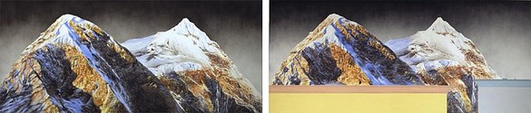 Ed Ruscha, Higher Standards, Lower Prices, 2007 Acrylic on canvas, Diptych: 48 × 220 inches overall (122 × 558.8 cm)