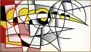 Roy Lichtenstein, Eclipse of the Sun, 1975. Oil and magna on canvas, 40 × 70 inches (101.6 × 177.8 cm)