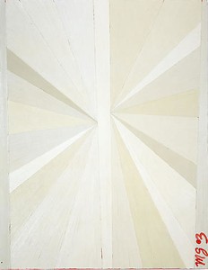 Mark Grotjahn, Untitled (White Butterfly Rose MG 03), 2003. Oil on linen, 36 × 28 inches (91.4 × 71.1 cm)