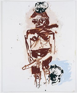 Georg Baselitz, Brauner (Remix) (Brown One[Remix]), 2008. Oil on canvas, 98 ⅜ × 78 11/16 inches (250 × 200 cm)