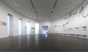 Lawrence Weiner: Quid Pro Quo. Installation view, photo by Matteo Piazza